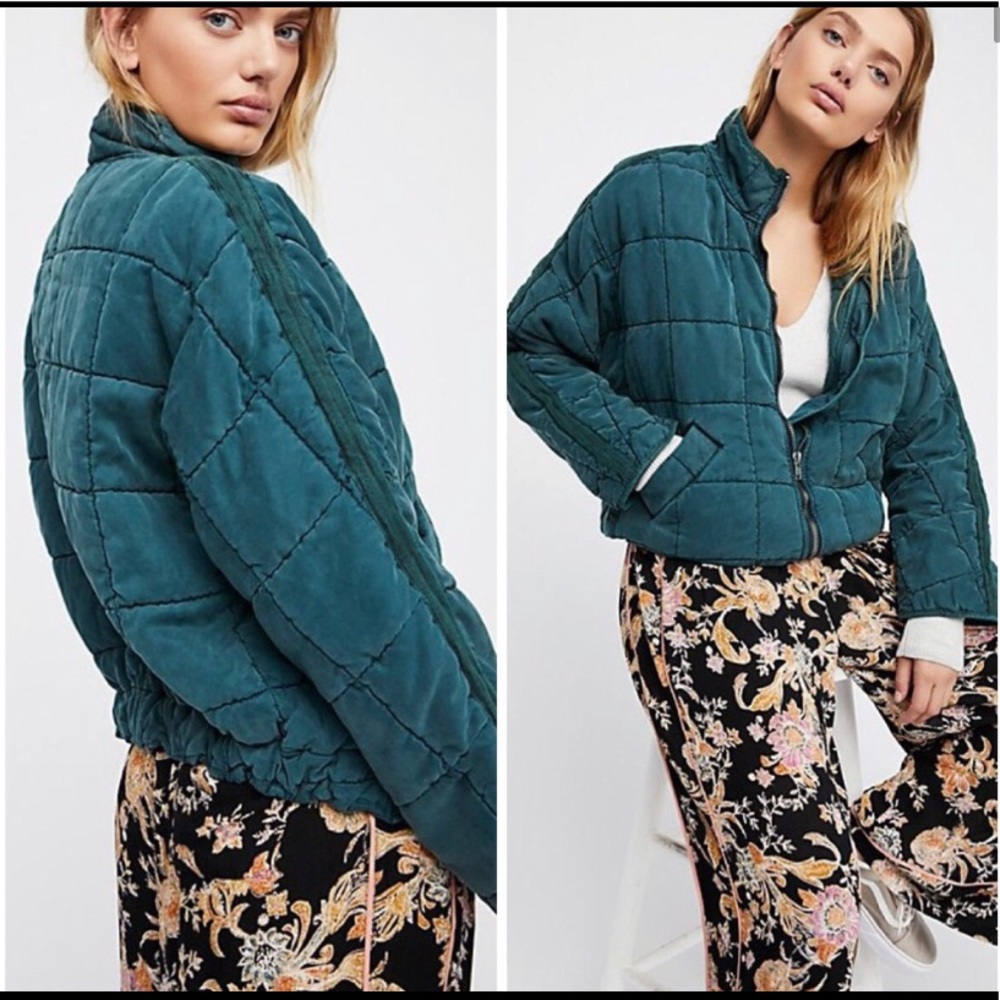 Free People Dolman Quilted Jacket - Army Green - S
